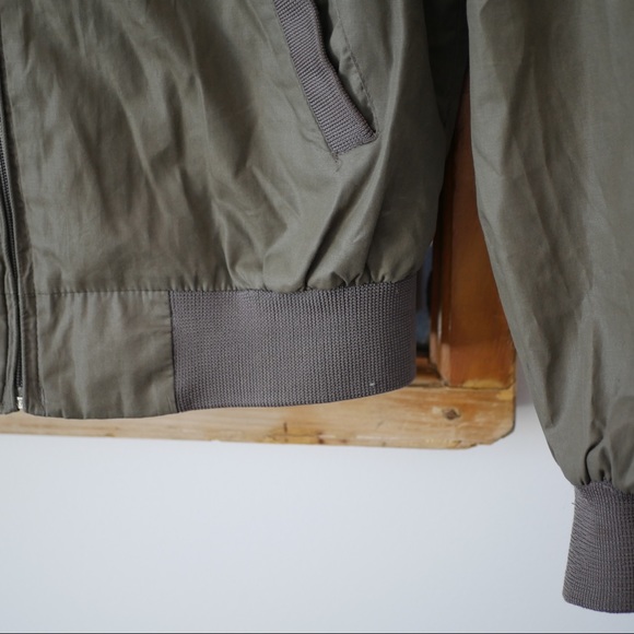 Men’s Members Only Vintage Bomber Jacket Olive Green Full Zip Up Cotton Blend 40 - Picture 5 of 6
